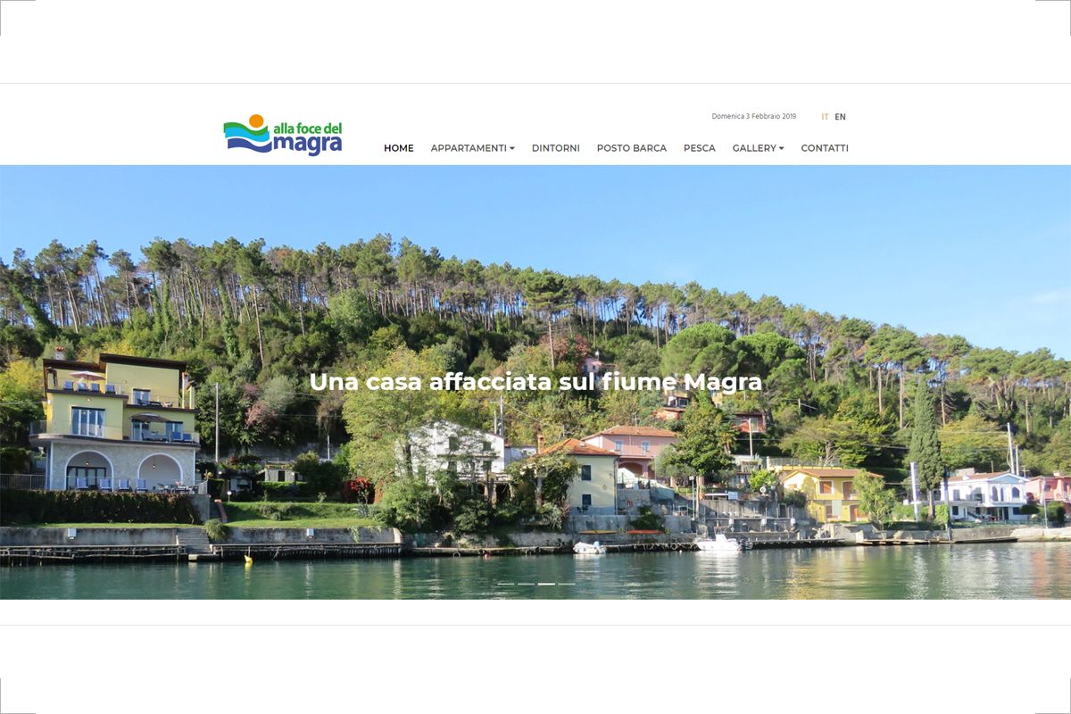 Homepage del sito web Alla Foce del Magra